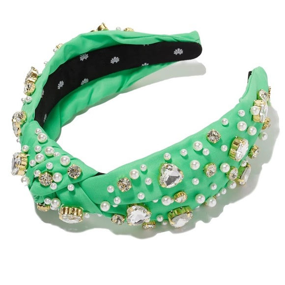 LELE SADOUGHI X STONEY CLOVER AVOCADO PEARL & CRYSTAL HEARTS KNOTTED HEA… main image 7
